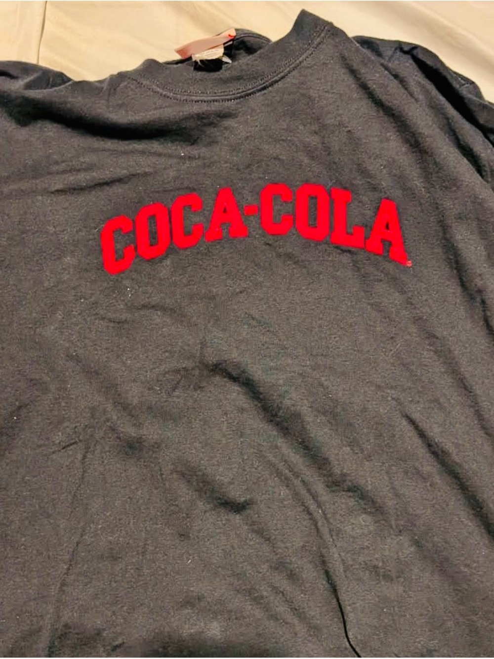 Vintage Coca-Cola Black L Tee with Red Stitched Logo